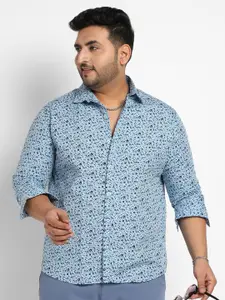 Instafab Plus Size Classic Regular Fit Floral Printed Casual Shirt