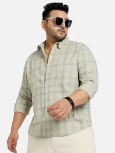 Instafab Plus Plus Size Classic Checked Cotton Casual Shirt