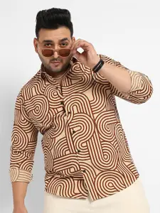 Instafab Plus Classic Opaque Printed Cotton Casual Shirt
