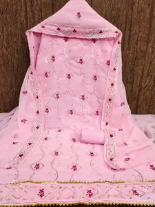 MANVAA Embroidered Silk Georgette Unstitched Dress Material