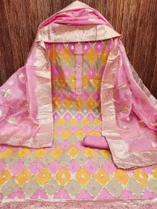 MANVAA Ethnic Motif Woven Design Unstitched Dress Material