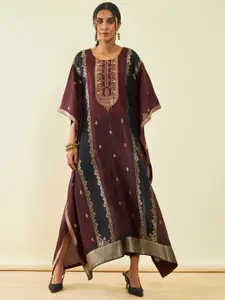 Soch Ethnic Motifs Brocade Woven Design Beads & Stones Kaftan Ethnic Dress With Camisole