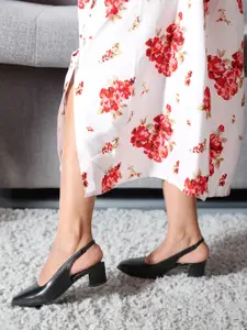 ELLE Pointed Toe Block Heel Pumps