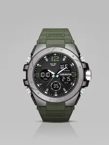 CARLINGTON Men Dial & Textured Straps Analogue Watch CT 9105 Green