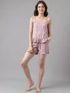 I Love She Women Floral Printed Mid Rise Lounge Shorts