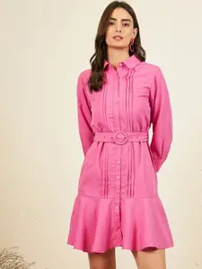 Marie Claire Cuffed Sleeves Shirt Dress