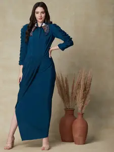 Envy Me by FASHOR Round Neck Gathered Or Pleated A Line Maxi Dress