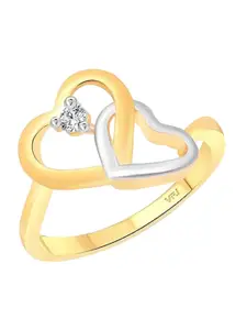 Vighnaharta Women Gold-Plated CZ-Studded Finger Ring