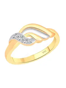 Vighnaharta Women Gold-Plated CZ-Studded Finger Ring