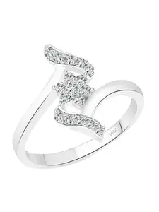 Vighnaharta Rhodium Plated Cubic Zirconia Studded Finger Ring