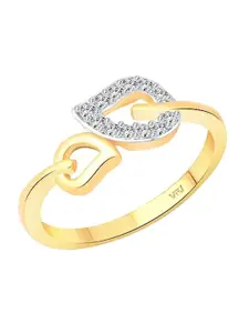 Vighnaharta Gold-Plated Cubic Zirconia-Studded Finger Ring