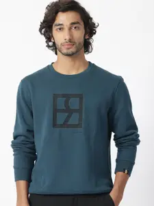 RARE RABBIT Men Arnold Graphic Print Logo Sweatshirt