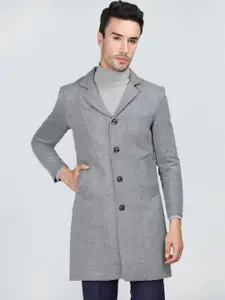 CHKOKKO Notched Lapel Woollen Longline Overcoat
