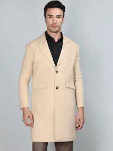 CHKOKKO Notched Lapel Woollen Longline Overcoat