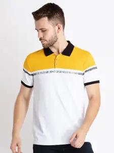 Status Quo Colourblocked Polo Collar Cotton T-shirt