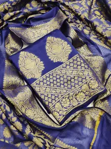 SHADOW & SAINING Ethnic Motifs Woven Design Banarasi Jacquard Unstitched Dress Material
