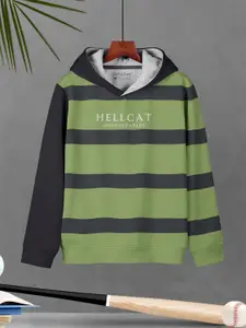 HELLCAT Boys Striped Hooded Pullover Sweatshirt