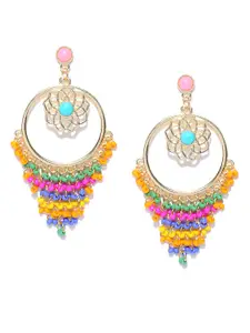 Crunchy Fashion Multicoloured Circular Drop Earrings