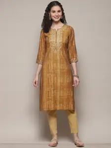 Biba Ethnic Motifs Yoke Design Sequinned Kurta