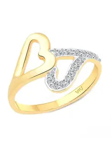 Vighnaharta Gold-Plated CZ-Studded Finger Ring