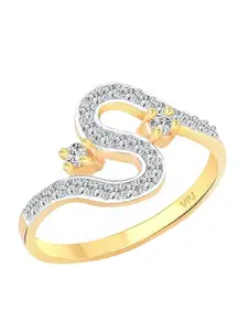 Vighnaharta Gold-Plated Cubic Zirconia Finger Ring