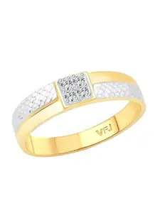 Vighnaharta Gold-Plated Cubic Zirconia Finger Ring
