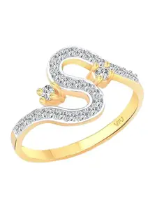 Vighnaharta Gold-Plated CZ-Studded Finger Ring