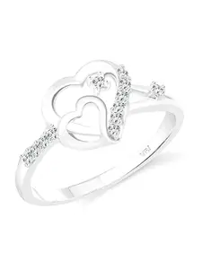 Vighnaharta Rhodium-Plated CZ-Studded Finger Ring