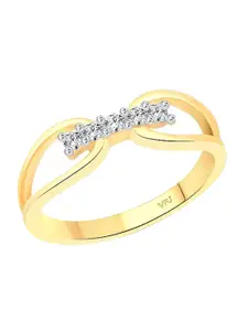 Vighnaharta Gold-Plated Cubic Zirconia-Studded Finger Ring