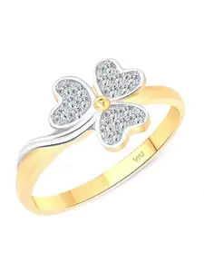 Vighnaharta Women Gold-Plated CZ-Studded Finger Ring