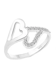 Vighnaharta Rhodium-Plated CZ-Studded Finger Ring