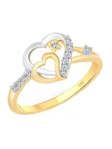 Vighnaharta Women Gold-Plated CZ-Studded Finger Ring