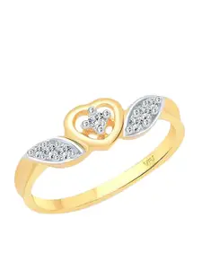 Vighnaharta Gold-Plated Cubic Zirconia Studded Finger Ring