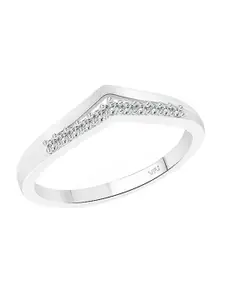 Vighnaharta Women Rhodium-Plated CZ-Studded Finger Ring