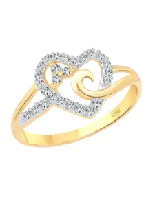 Vighnaharta Gold-Plated Cubic Zirconia Finger Ring