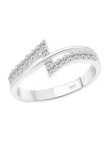 Vighnaharta Rhodium-Plated Cubic Zirconia Finger Ring