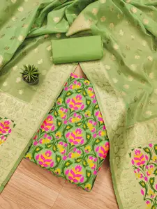 KALINI Floral Woven Design Unstitched Dress Material