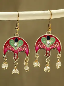 OOMPH Meenakari Floral Drop Earrings