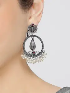 OOMPH Contemporary Oxidised Drop Earrings