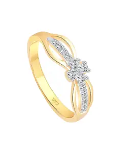 Vighnaharta Women Gold-Plated CZ-Studded Finger Ring