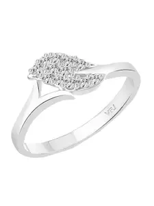 Vighnaharta Rhodium-Plated CZ-Studded Finger Ring