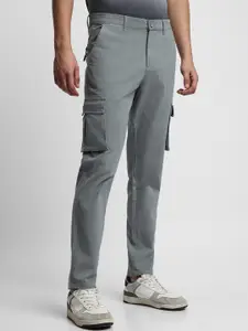 Dennis Lingo Men Slim Fit Mid-Rise Plain Cargos Trousers