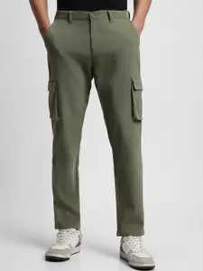 Dennis Lingo Men Slim Fit Mid-Rise Plain Cargos