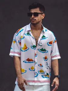 Powerlook India Slim Fit Conversational Printed Oversized Casual Shirt