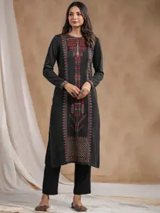 Ishin Ethnic Motifs Woven Design Straight Kurta
