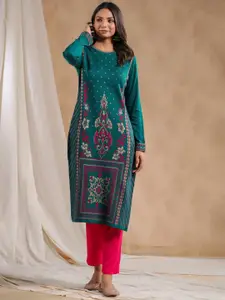 Ishin Ethnic Motifs Woven Design Straight Jacquard Kurta