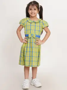 Creative Kids Girls Checked Peter Pan Collar Fit & Flare Dress