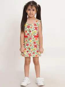 Creative Kids Girls Floral Printed Bow A-Line Dress