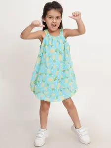 Creative Kids Girls Conversational Printed Shoulder Straps A-Line Dress