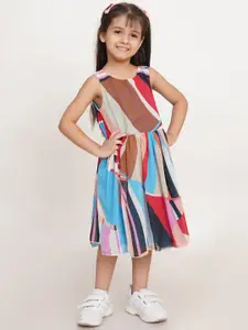 Creative Kids Girls Striped Fit & Flare Midi Dress